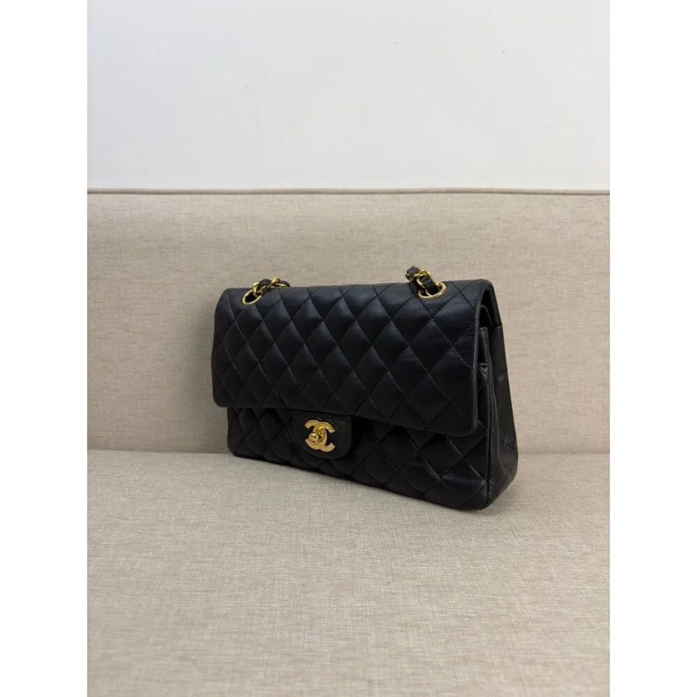 CHANEL Black Lambskin Classic Flap Medium GHW